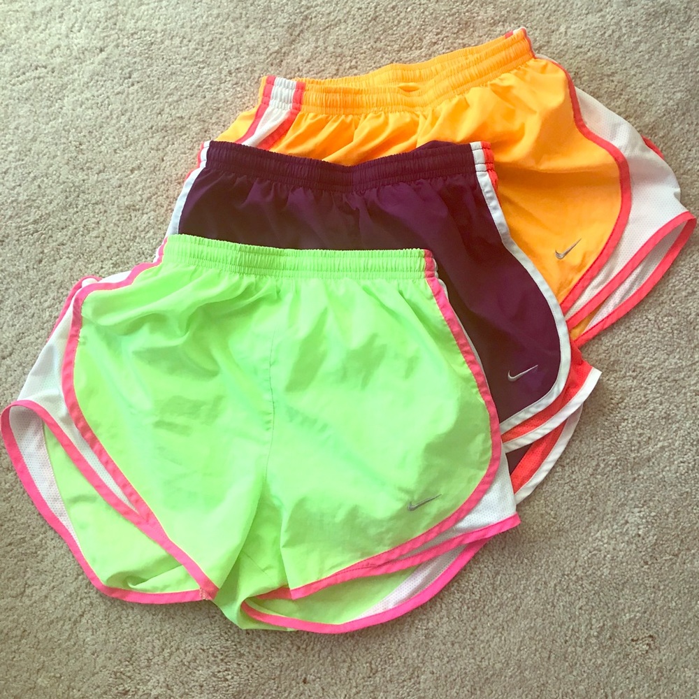 XS EUC Nike running shorts 🧡💚💜